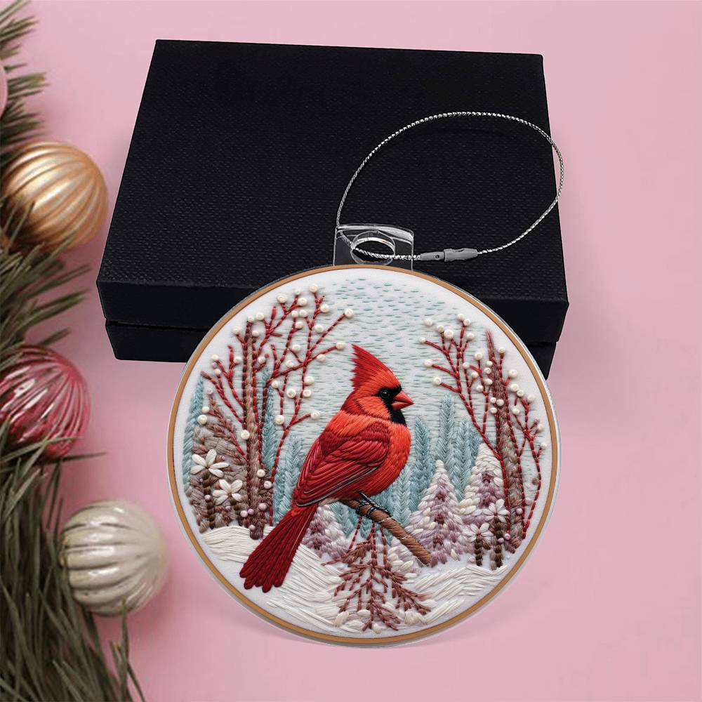 Cardinal Acrylic Ornament-[Heartfelt Family Gift]