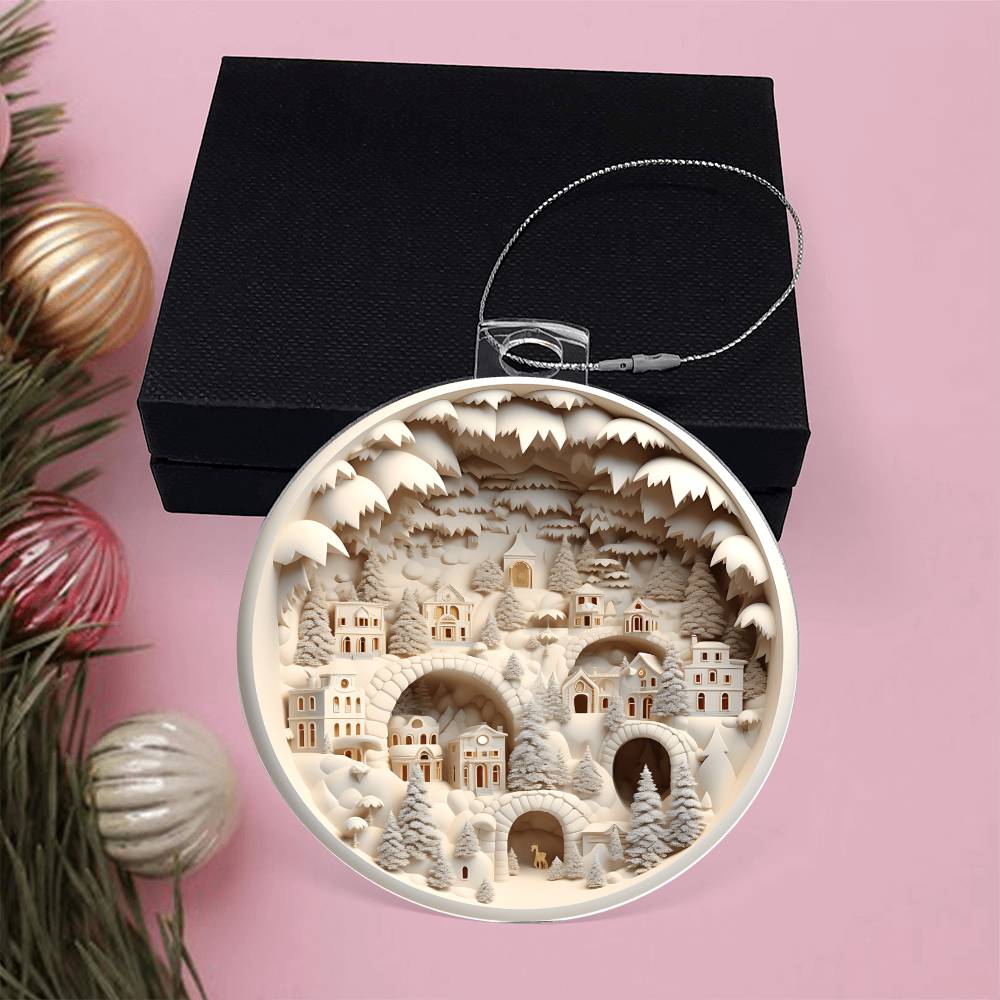 Winter Wonderland 3D Effect Acrylic Ornament for a Festive Holiday Dcor-[Heartfelt Family Gift]