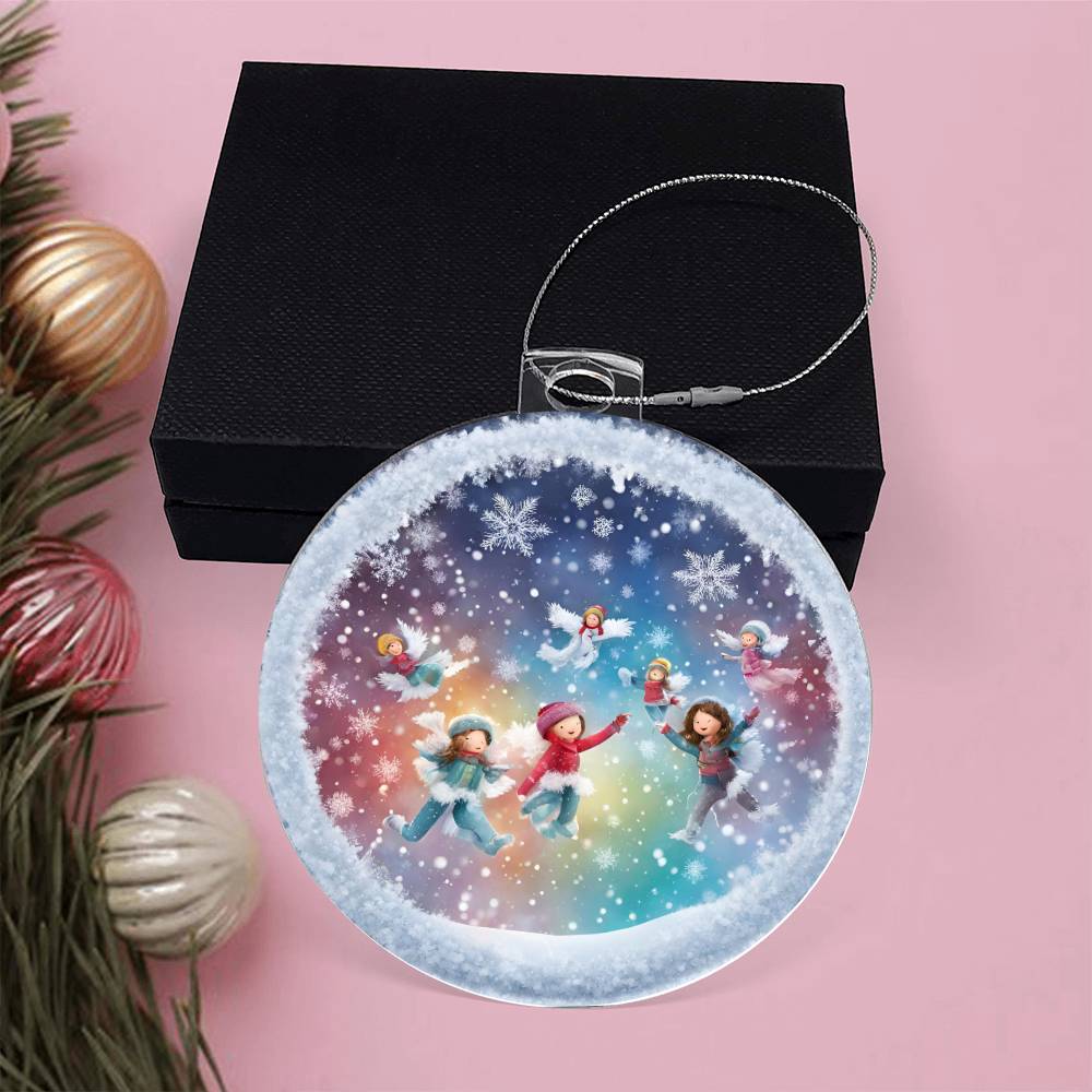 Snow Day Snow Angels Christmas Ornament - Festive Holiday Decoration-[Heartfelt Family Gift]
