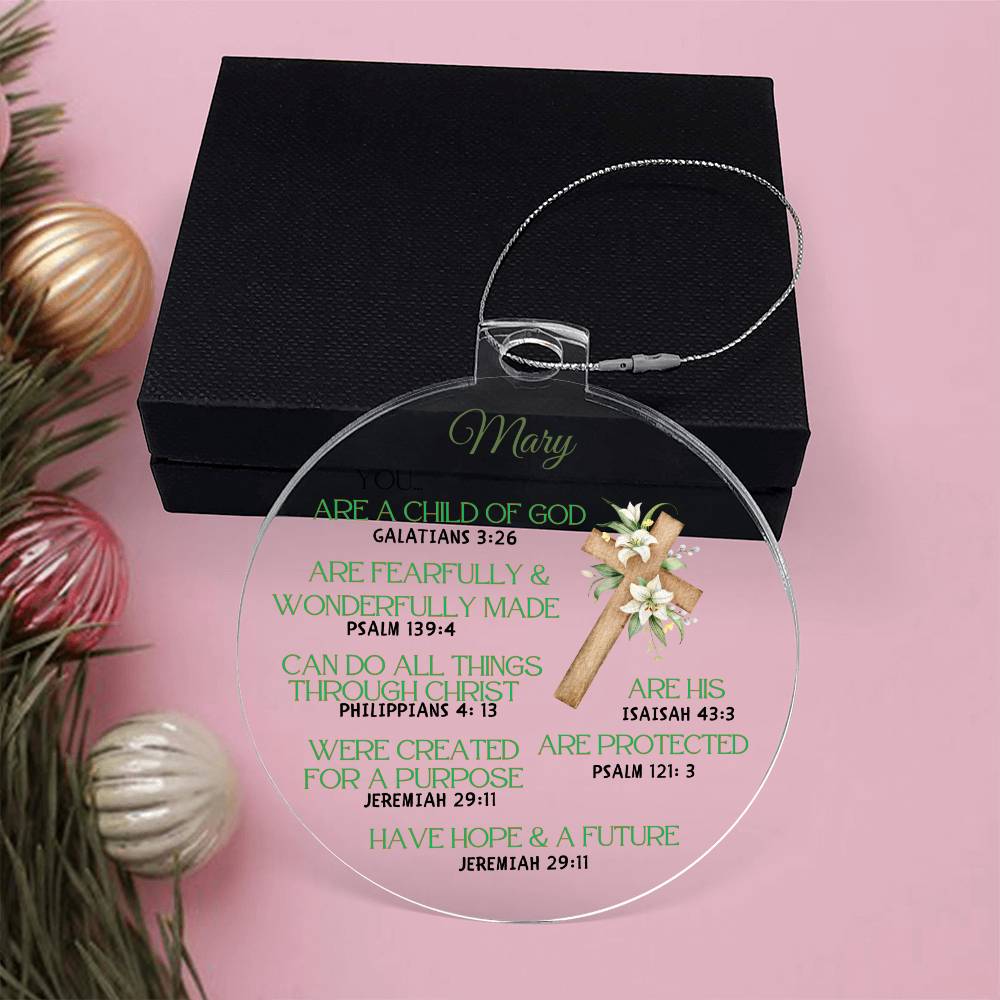 Personalized Christian Affirmations Christmas Ornament-[Heartfelt Family Gift]