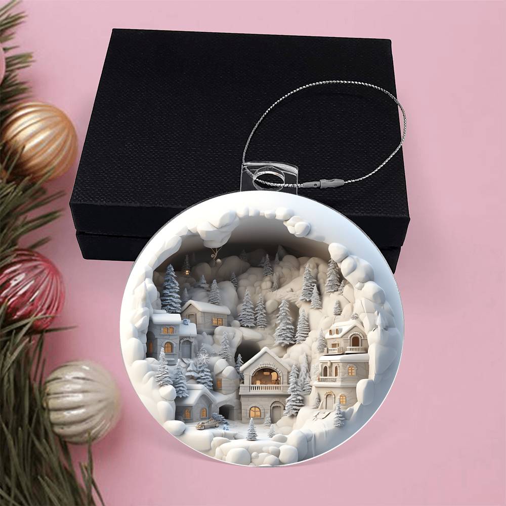 3D Winter Scene Acrylic Ornament - Add a Touch of Winter Magic to Your Tree-[Heartfelt Family Gift]