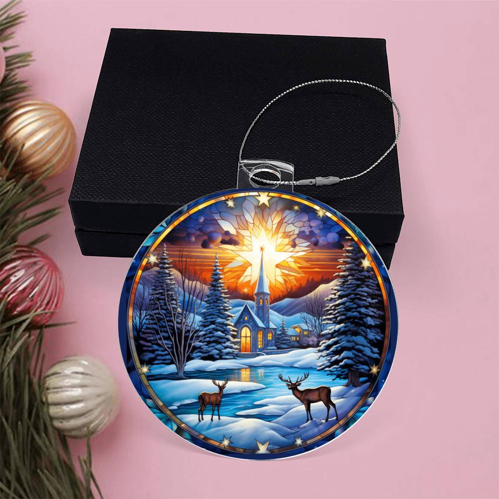 Holiday Deer in Snow Ornament - Christmas Tree Decor-[Heartfelt Family Gift]