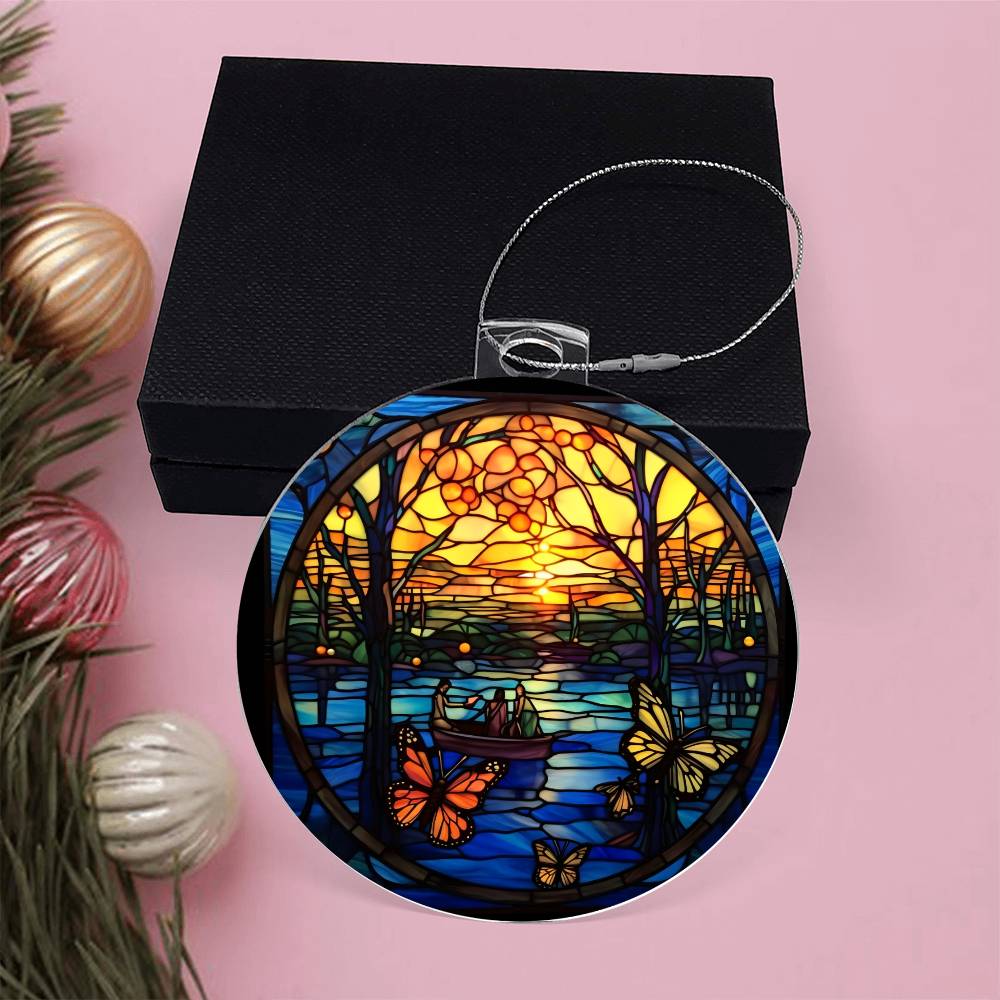 Acrylic Christmas Ornament Butterflies in the Woods - Perfect for Holiday Decor-[Heartfelt Family Gift]