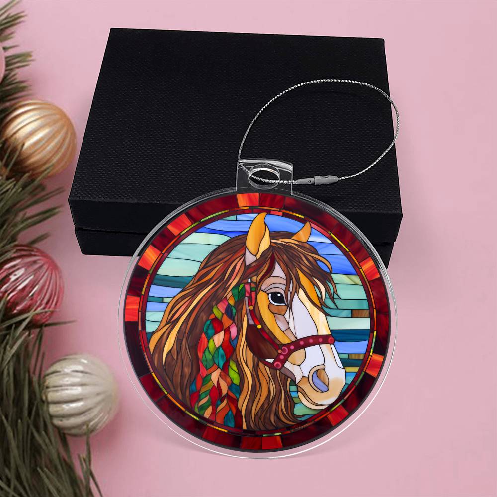 Stunning Stained Glass Horse Christmas Ornament - Handmade Holiday Decor-[Heartfelt Family Gift]