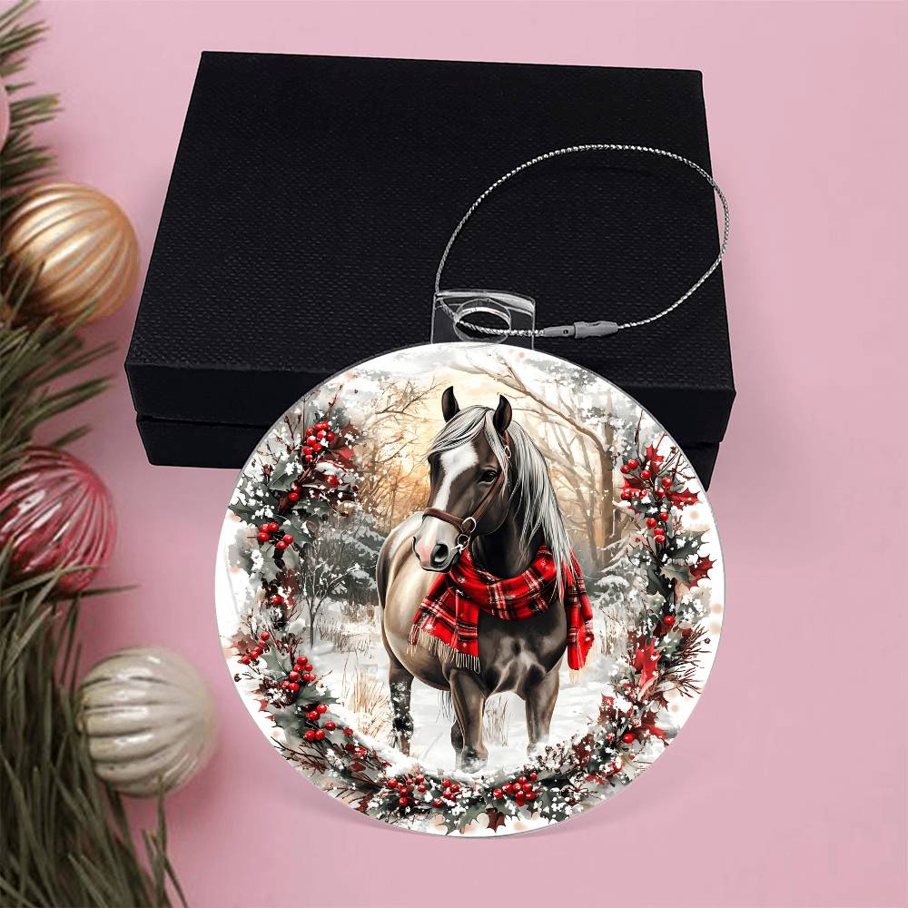 Horse Acrylic Christmas Ornament