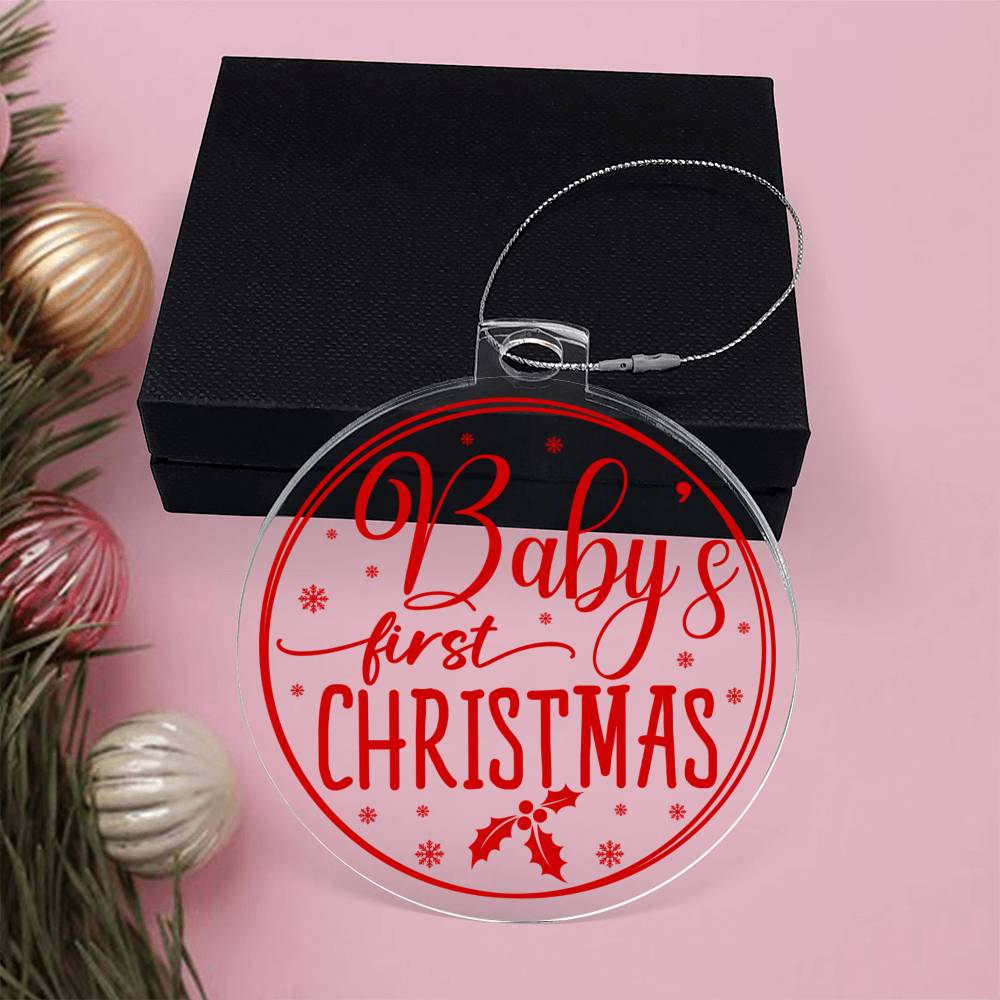 Baby's 1st Christmas Acrylic Ornament-[Heartfelt Family Gift]