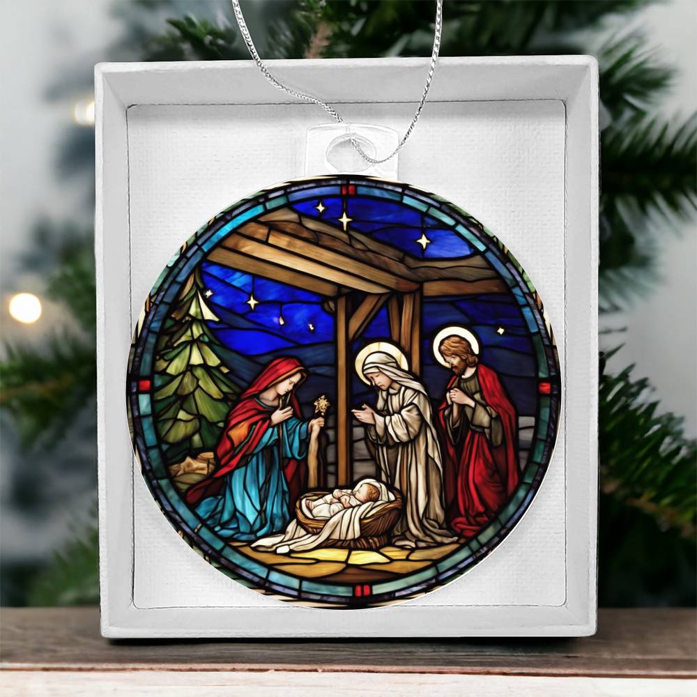 Jesus and Wise Man Manger Scene Acry-[Heartfelt Family Gift]