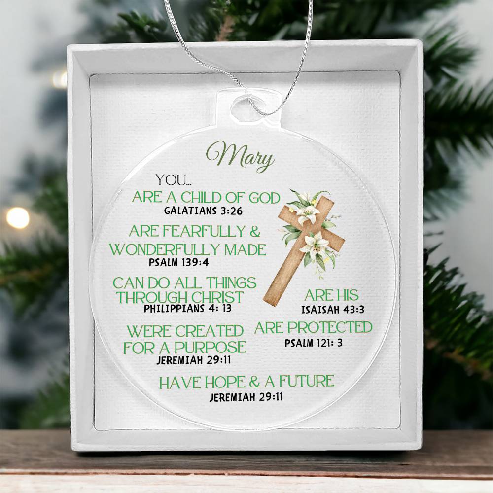 Personalized Christian Affirmations Christmas Ornament-[Heartfelt Family Gift]