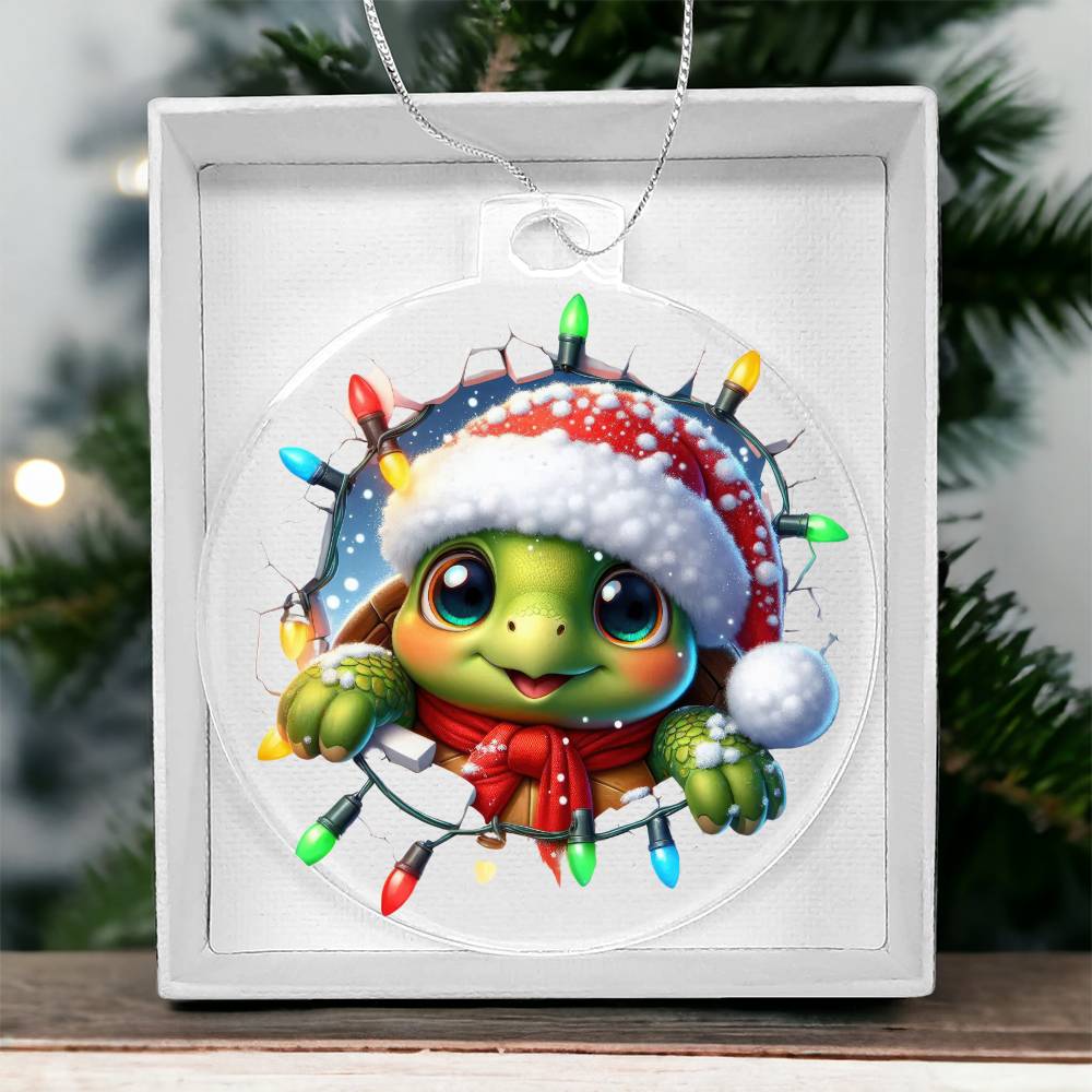 Turtle Breakaway 3D Effect Acrylic Ornament-[Heartfelt Family Gift]