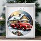 Red Truck Acrylic Christmas Ornament-[Heartfelt Family Gift]