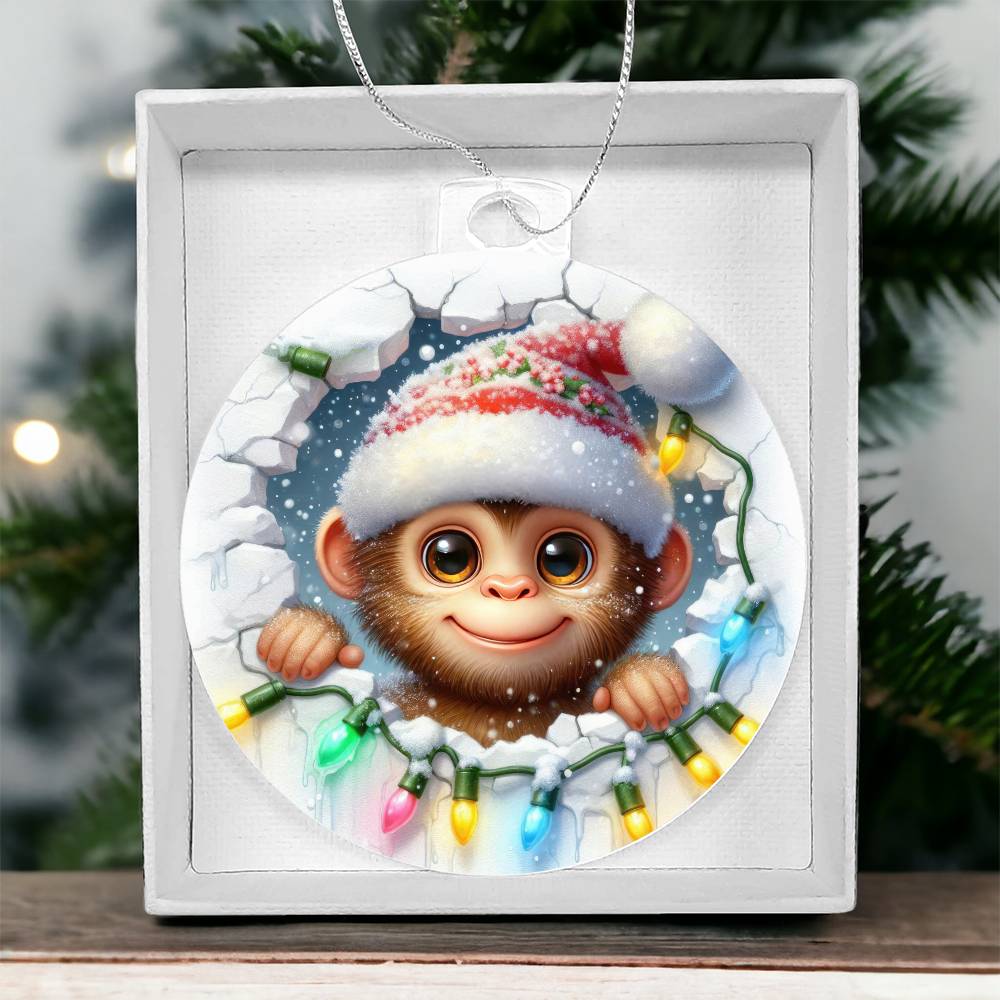 Monkey Breakaway 3d Effect Acrylic Ornament-[Heartfelt Family Gift]