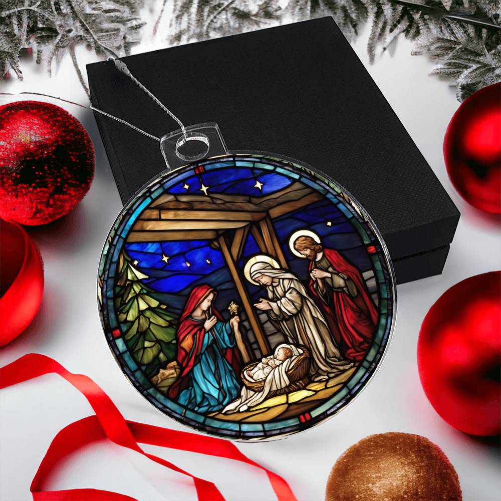 Jesus and Wise Man Manger Scene Acry-[Heartfelt Family Gift]