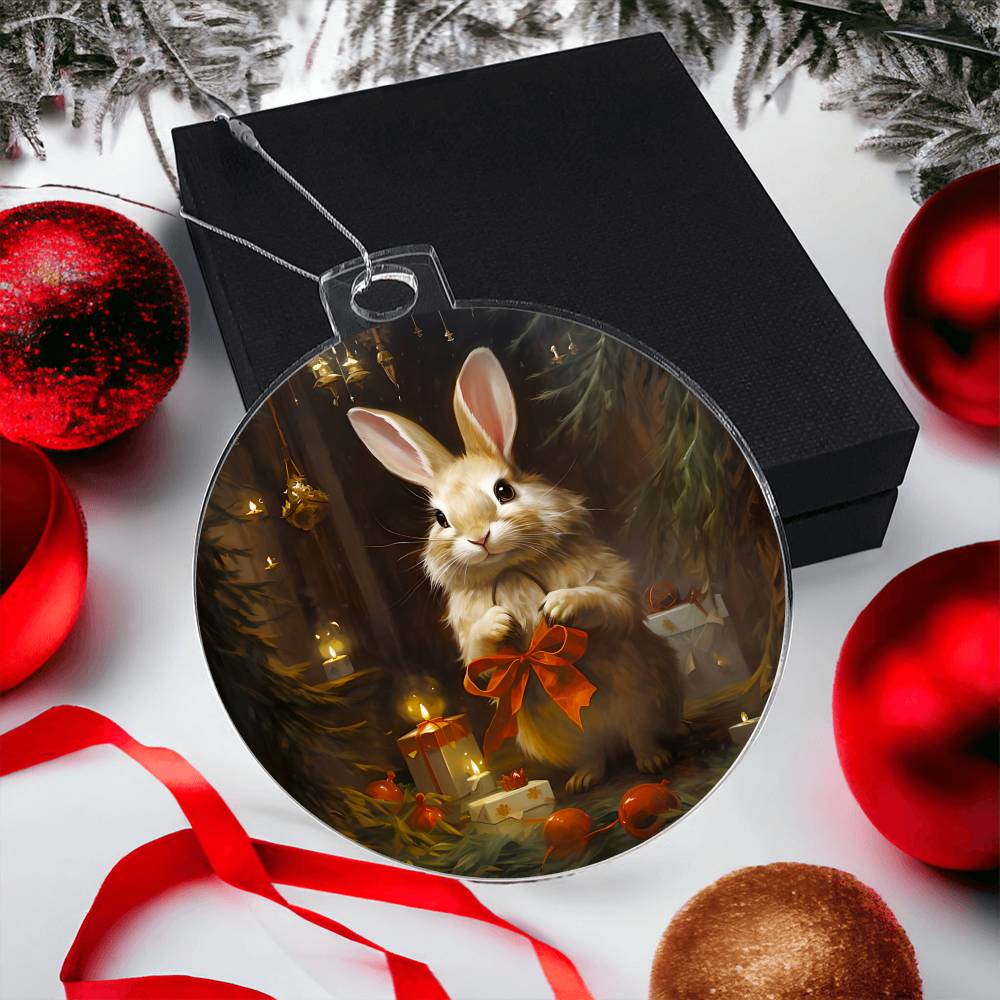 Bunny Christmas Tree Ornament Acrylic Ornament-[Heartfelt Family Gift]