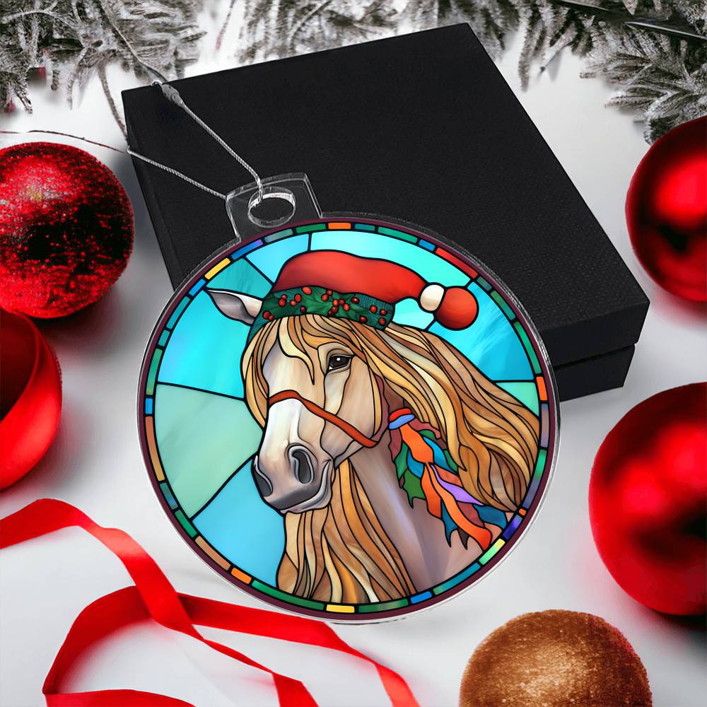Handcrafted Stained Glass Horse Christmas Ornament - Unique Holiday Decor-[Heartfelt Family Gift]