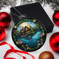 Stained Glass Lake House Christmas Ornament - Unique Holiday Decoration-[Heartfelt Family Gift]