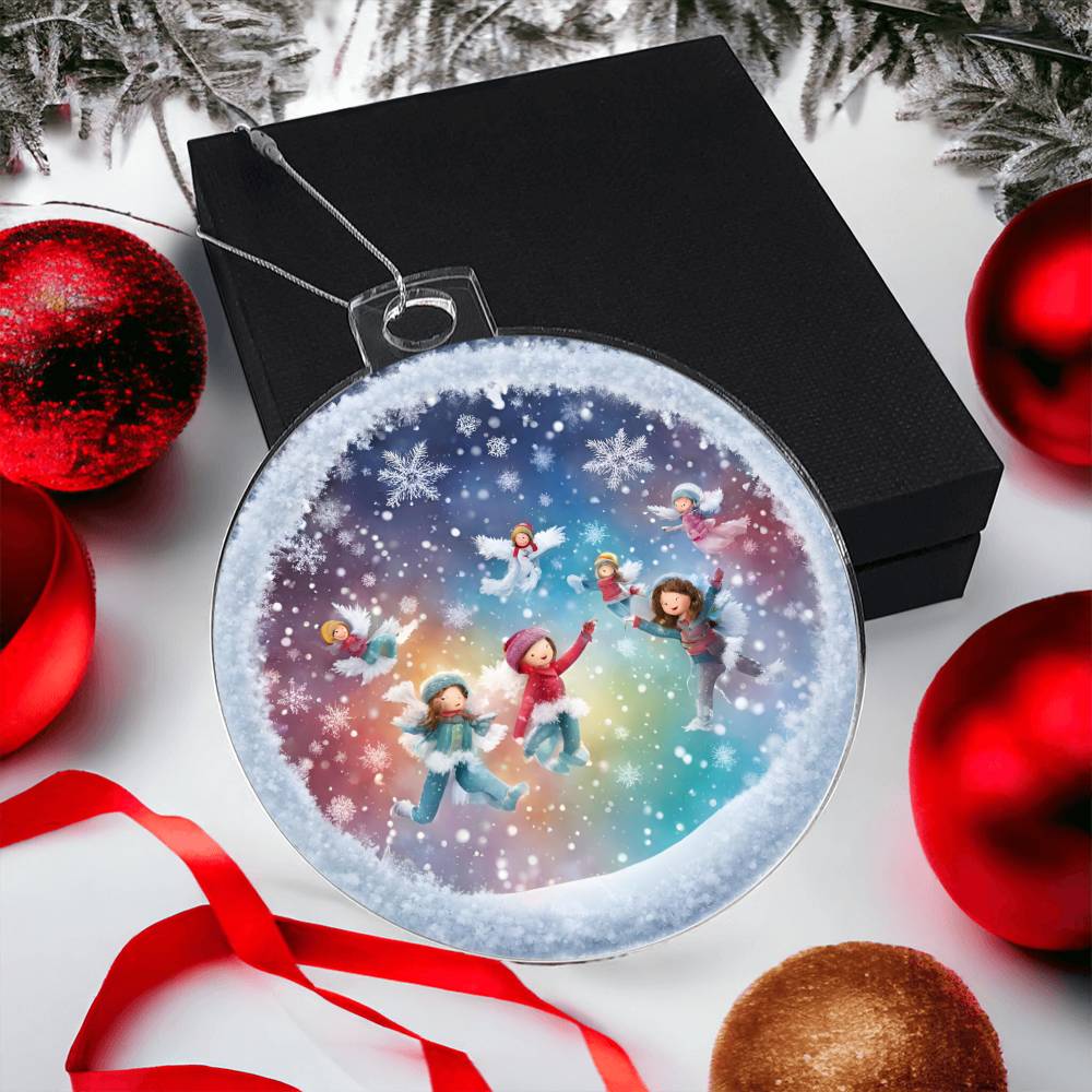 Snow Day Snow Angels Christmas Ornament - Festive Holiday Decoration-[Heartfelt Family Gift]