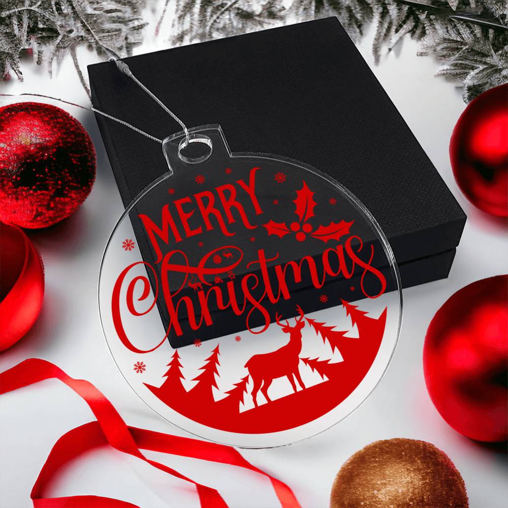 Merry Christmas Acrylic Ornament-[Heartfelt Family Gift]