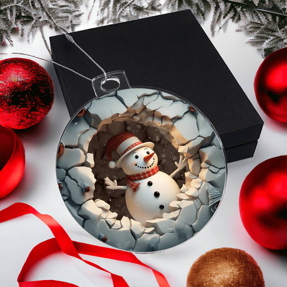 Snowman Acrylic Ornament-[Heartfelt Family Gift]