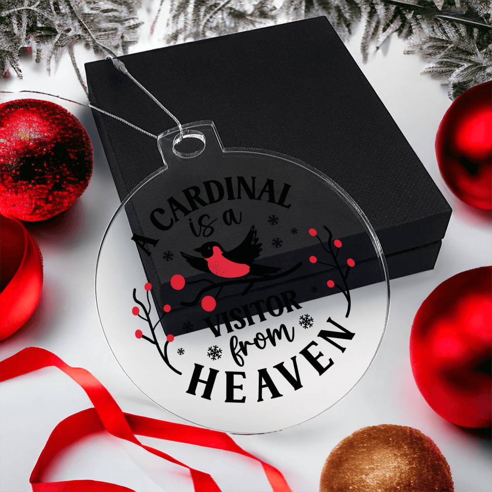 Cardinal Memorial Acrylic Ornament-[Heartfelt Family Gift]