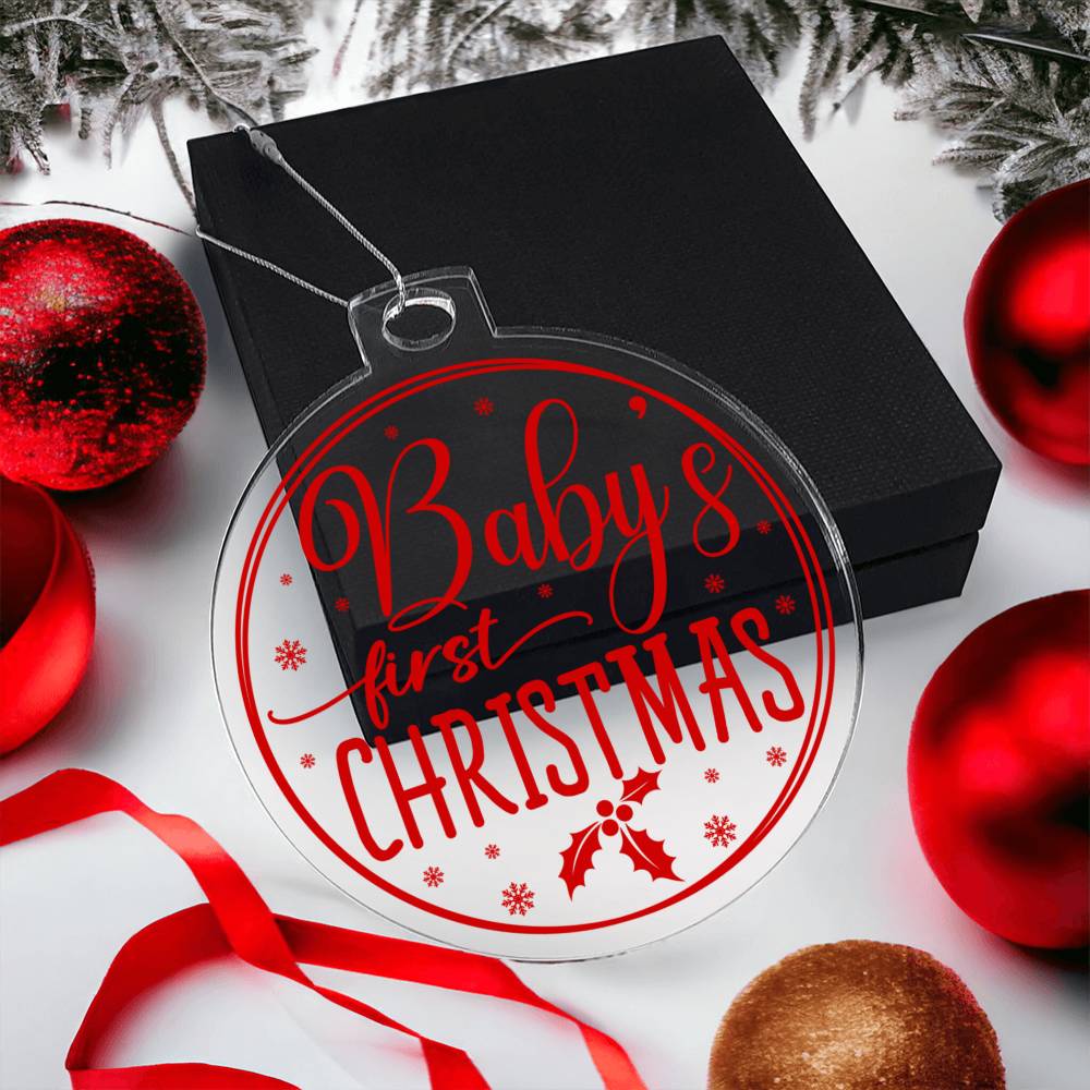Baby's 1st Christmas Acrylic Ornament-[Heartfelt Family Gift]