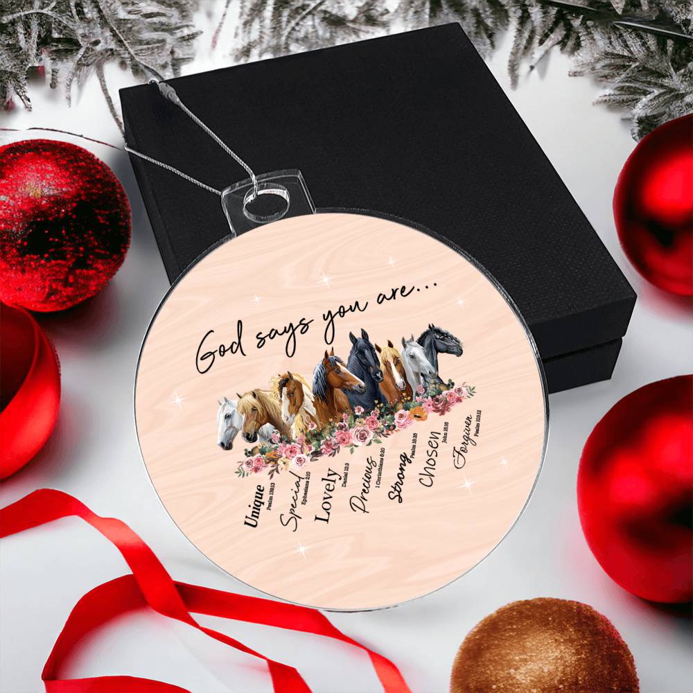 Affirmations for Horse Lover Acrylic Ornament-[Heartfelt Family Gift]
