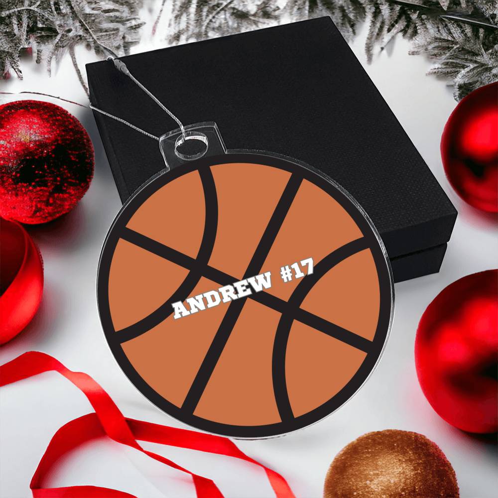 Personalized Basketball Player Christmas Tree Ornament-[Heartfelt Family Gift]