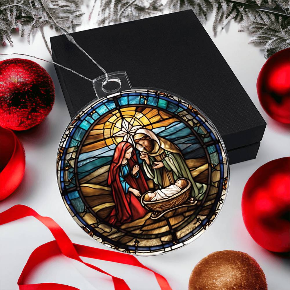 Mary and Joseph Acrylic Ornament-[Heartfelt Family Gift]