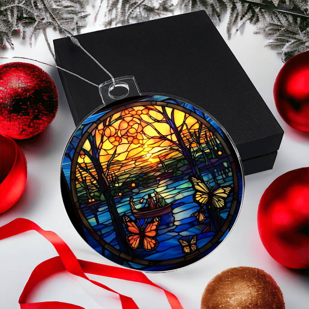 Acrylic Christmas Ornament Butterflies in the Woods - Perfect for Holiday Decor-[Heartfelt Family Gift]