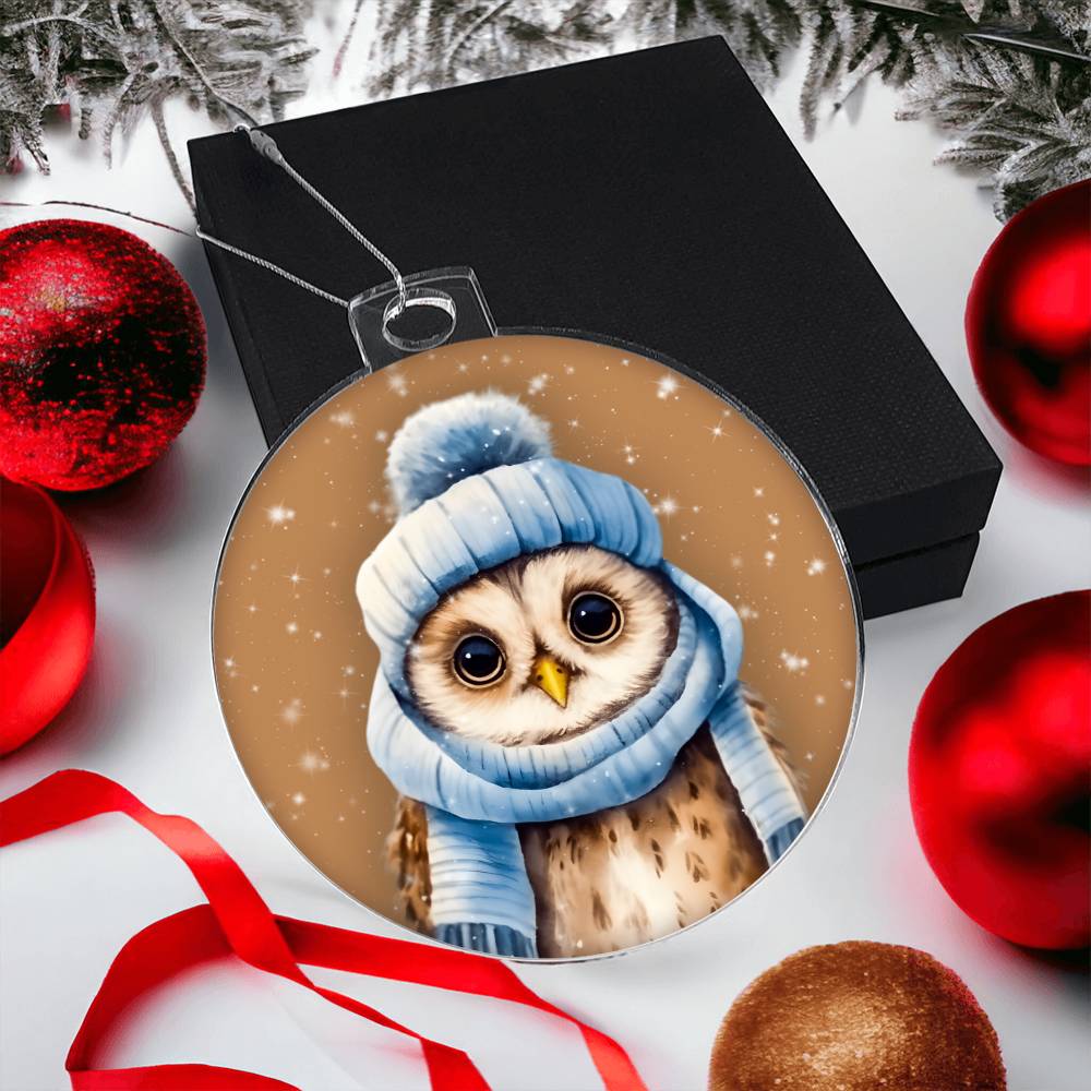 Winter Owl Christmas Ornament - Festive Holiday Decoration for Tree - Handcrafted Winter Bird Decor-[Heartfelt Family Gift]