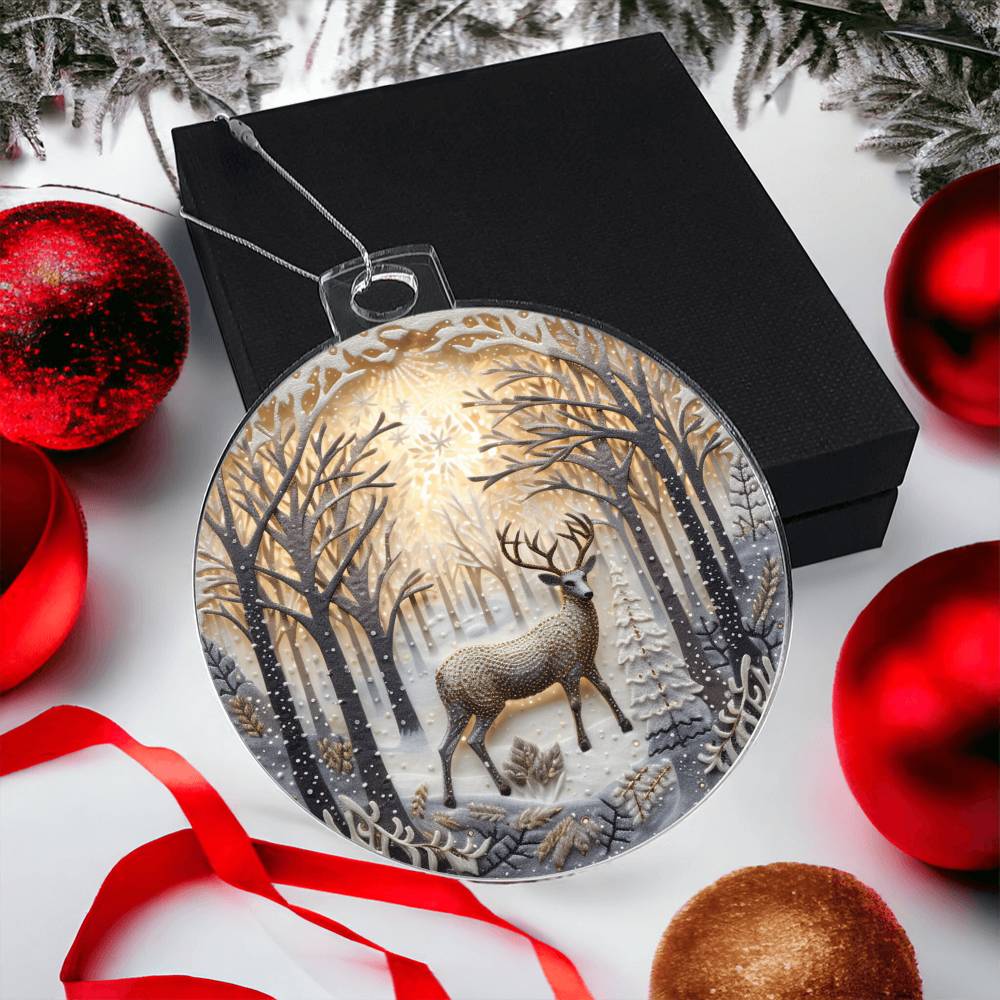 Christmas Ornament Deer in Snow Perfect for Holiday Decor-[Heartfelt Family Gift]