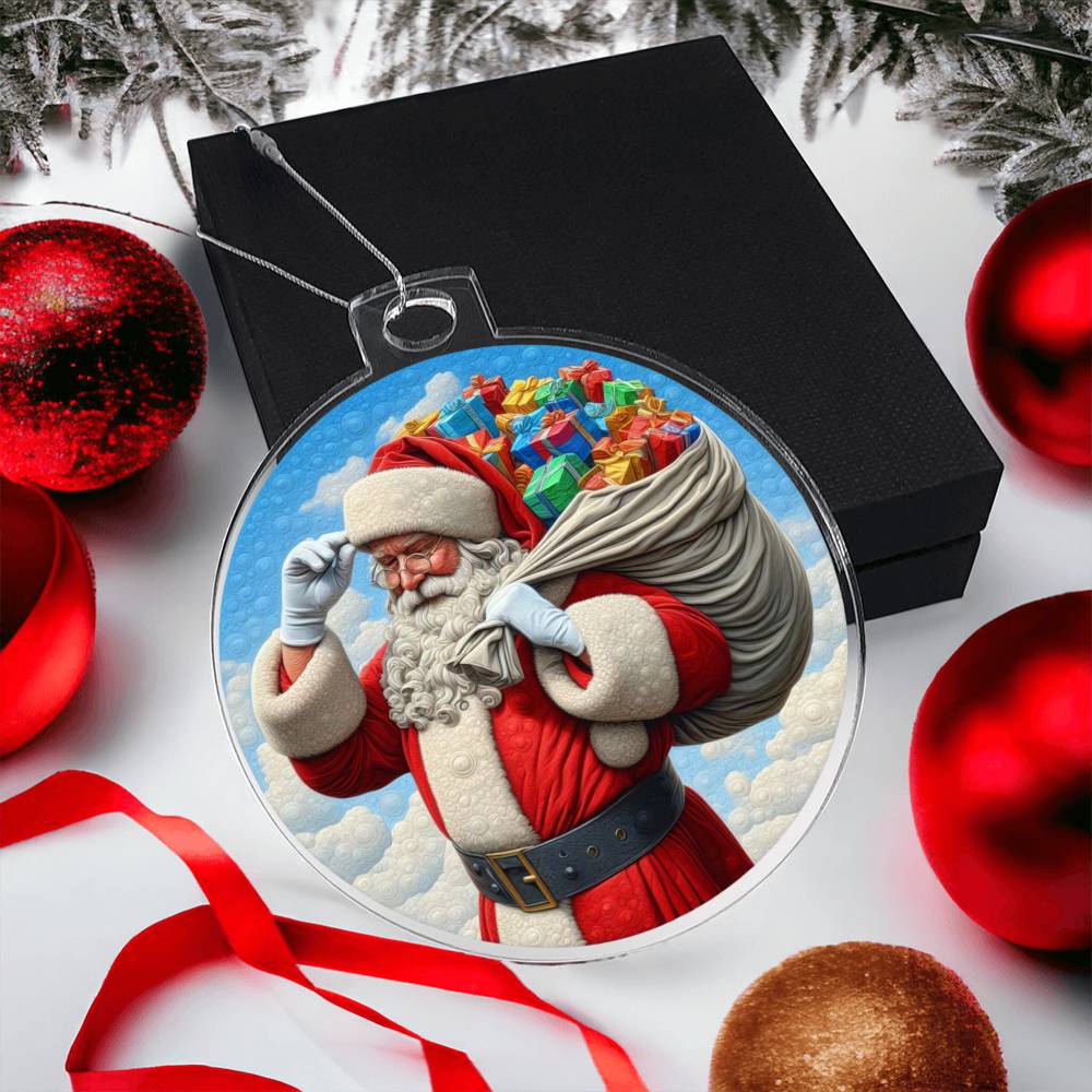 Acrylic Santa Christmas Ornament - Festive Holiday Decoration-[Heartfelt Family Gift]