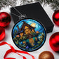 Lake House Stained Glass Christmas Ornament - Decorative Handcrafted Holiday Decoration-[Heartfelt Family Gift]
