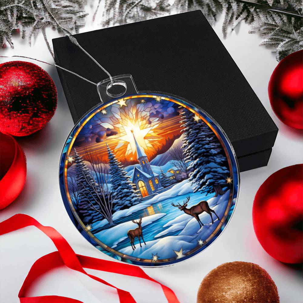 Holiday Deer in Snow Ornament - Christmas Tree Decor-[Heartfelt Family Gift]