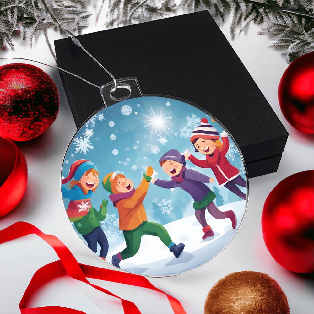 Monogrammed Leather Snow Days Ornament - Perfect Gift for Groomsmen-[Heartfelt Family Gift]