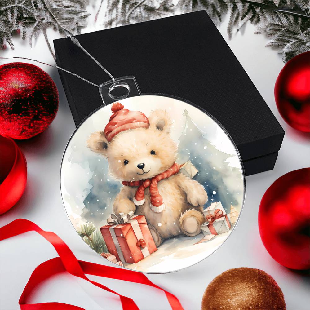 Teddy Bear Christmas Tree Ornament-[Heartfelt Family Gift]