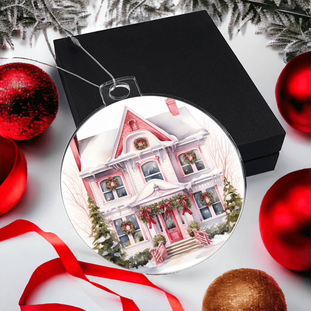 Victorian Houses Christmas Ornament - Acrylic Holiday Decor-[Heartfelt Family Gift]