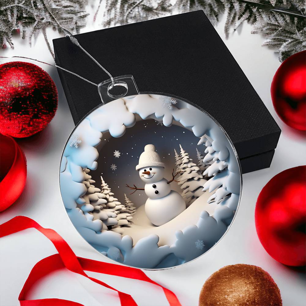 Snowman Acrylic Ornament-[Heartfelt Family Gift]