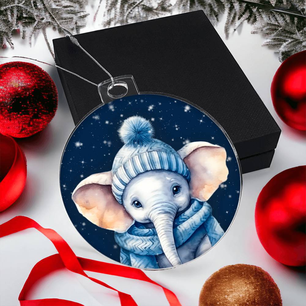 Elephant Christmas Ornament for Festive Holiday Decor - Winter Theme-[Heartfelt Family Gift]