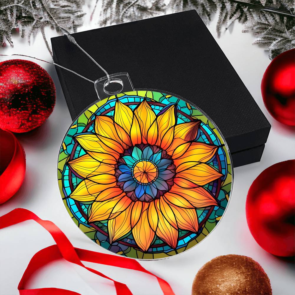 Sunflower Acrylic Suncatcher Christmas Ornament - Unique Holiday Decoration-[Heartfelt Family Gift]