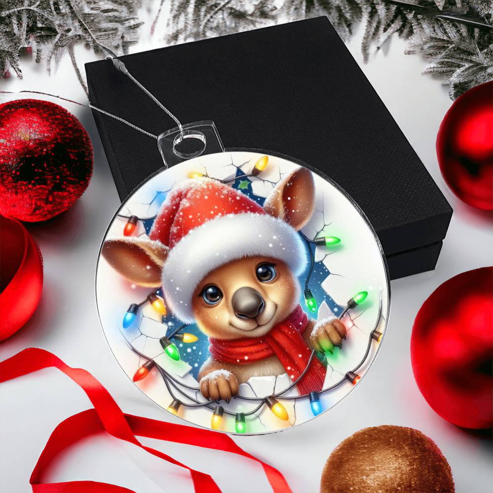 Reindeer Breakaway 3d Effect Acrylic Ornament-[Heartfelt Family Gift]