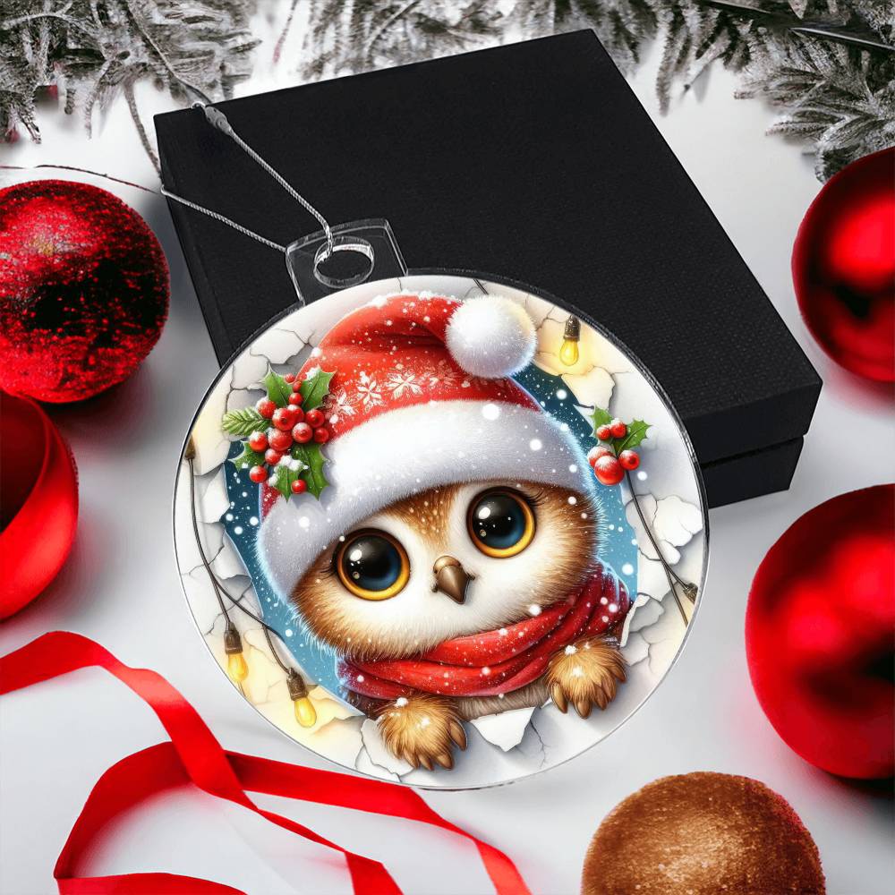 Owl Breakaway 3d Effect Acrylic Ornament-[Heartfelt Family Gift]