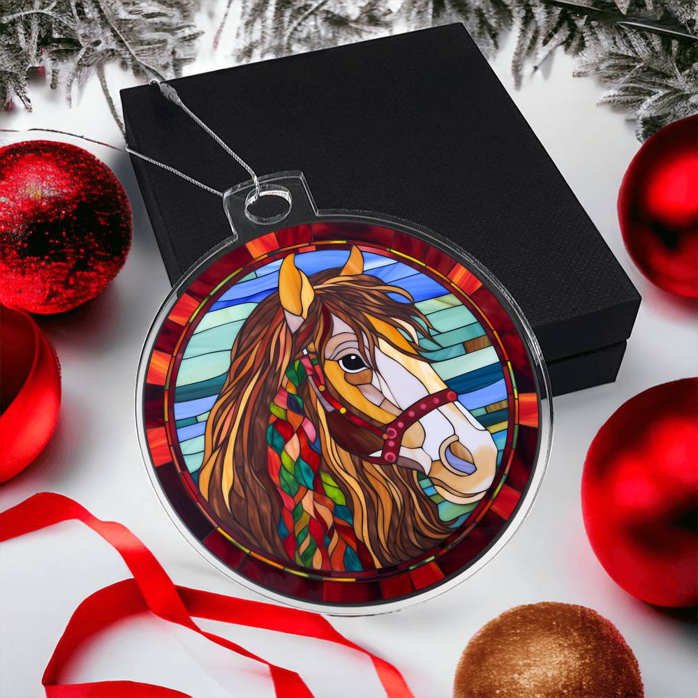 Stunning Stained Glass Horse Christmas Ornament - Handmade Holiday Decor-[Heartfelt Family Gift]