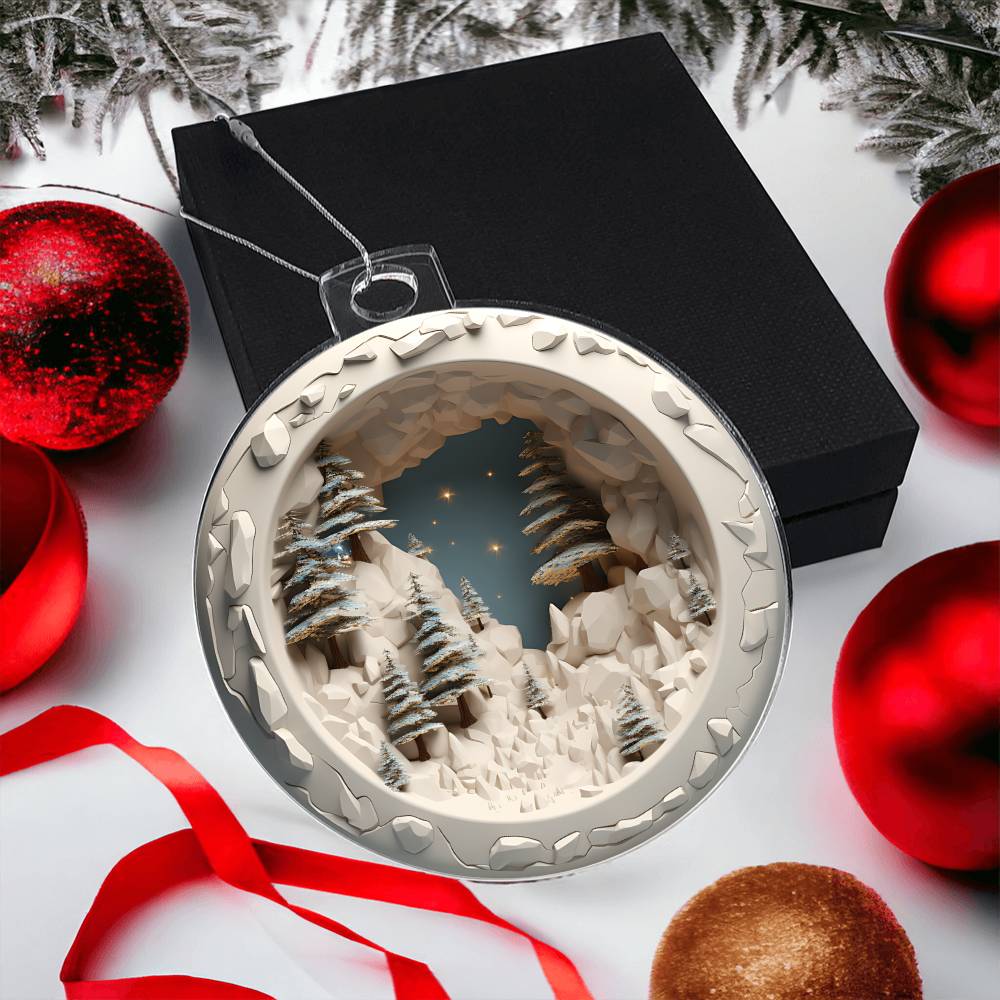 3D Winter Scene Acrylic Ornament - Add a Festive Touch to Your Holiday Decor-[Heartfelt Family Gift]