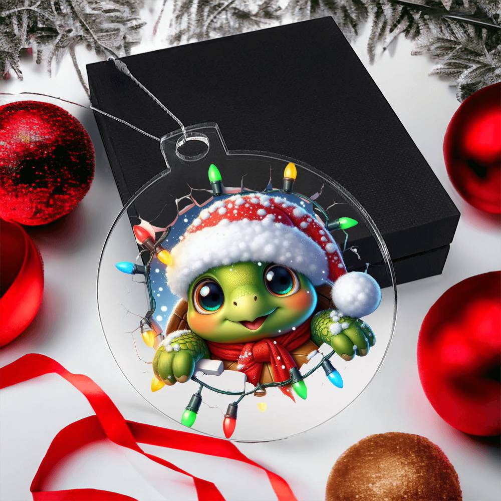 Turtle Breakaway 3D Effect Acrylic Ornament-[Heartfelt Family Gift]