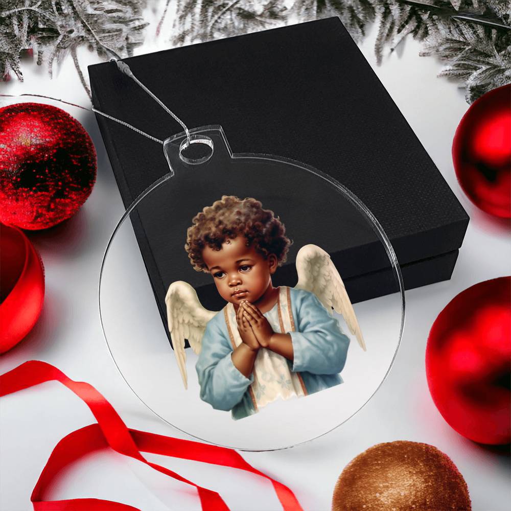 Handcrafted African American Angel Christmas Ornament - Perfect Holiday Decoration-[Heartfelt Family Gift]