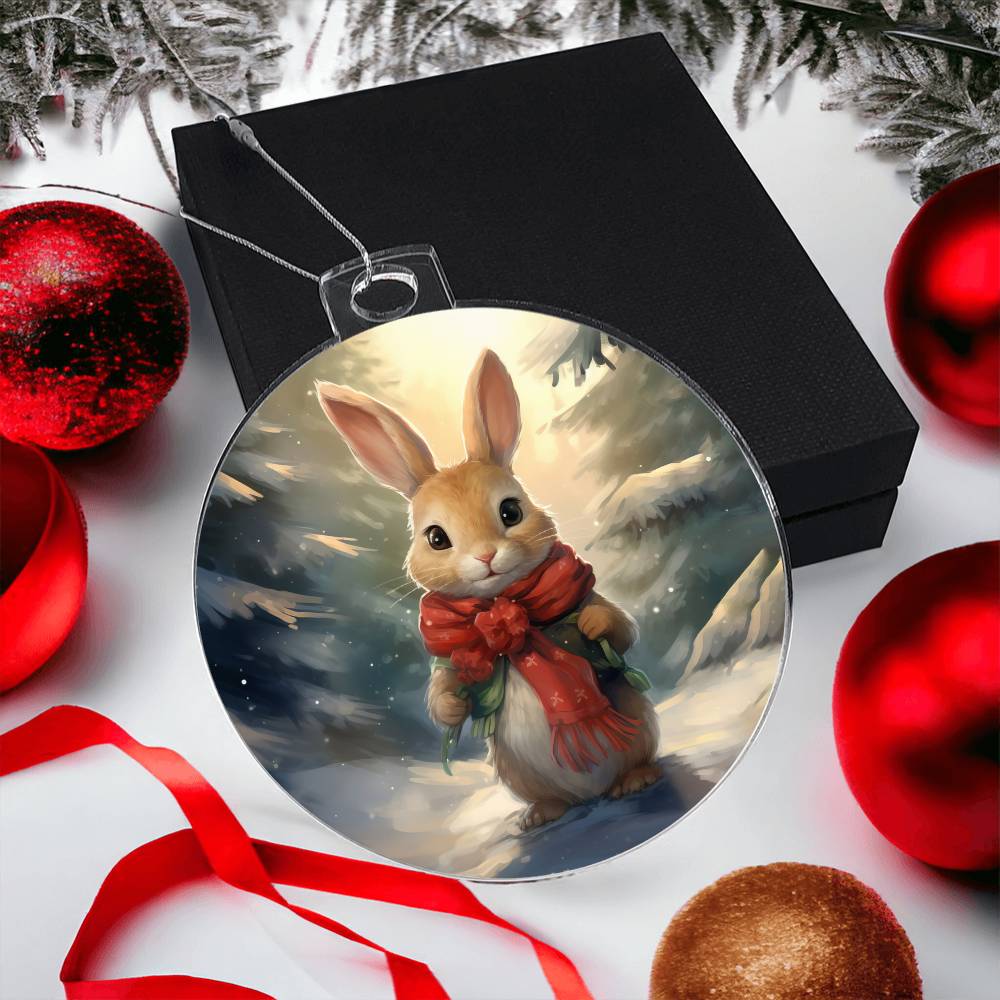 Bunny Christmas Tree Ornament Acrylic Ornament-[Heartfelt Family Gift]