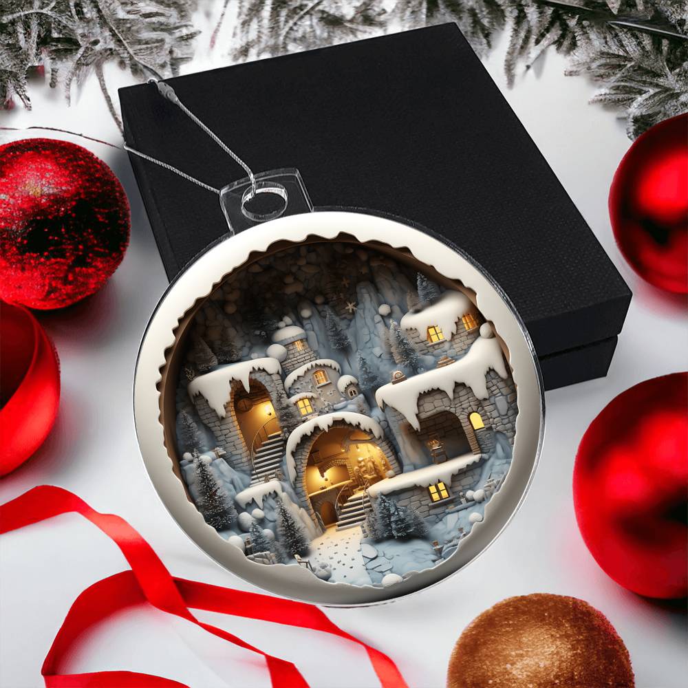 3D Winter Scene Effect Acrylic Ornament - Perfect Holiday Decoration-[Heartfelt Family Gift]