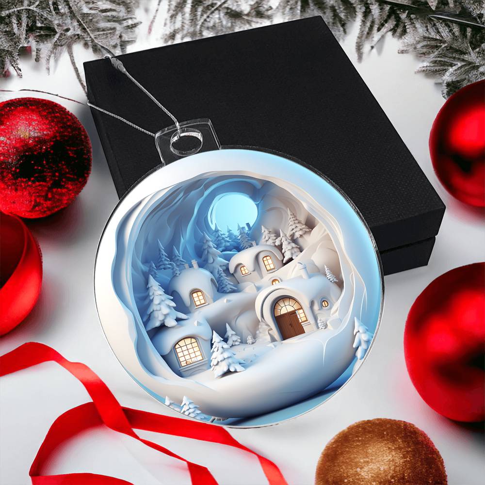 3D Winter Scene Acrylic Ornament  Add a Touch of Holiday Magic to Your Home-[Heartfelt Family Gift]