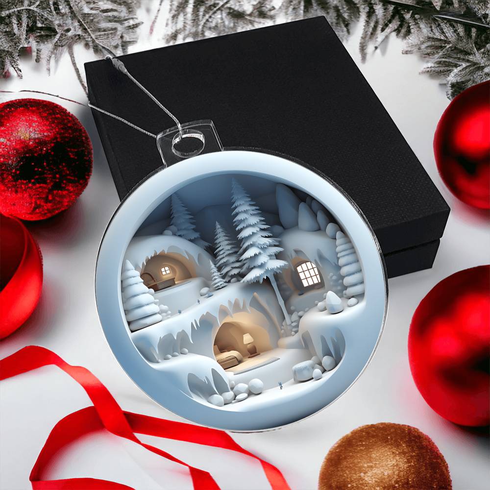 Winter Scene 3D Acrylic Ornament - Adds a Festive Touch to Your Holiday Decor-[Heartfelt Family Gift]