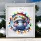 Hippo Breakaway 3d Effect Acrylic Ornament-[Heartfelt Family Gift]